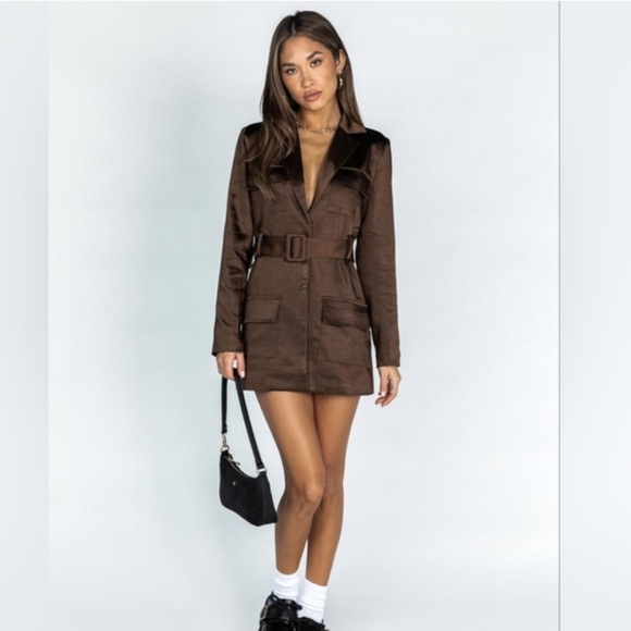 Lioness Steinway Mini Dress Chocolate - Picture 1 of 4